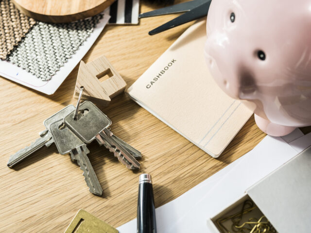 Flat lay of real estate concept